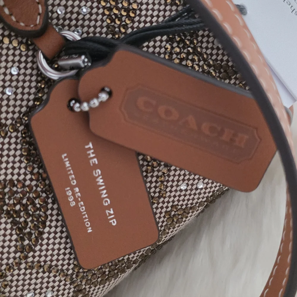 Coach Swing Zip 20 Signature Crystal Jacquard